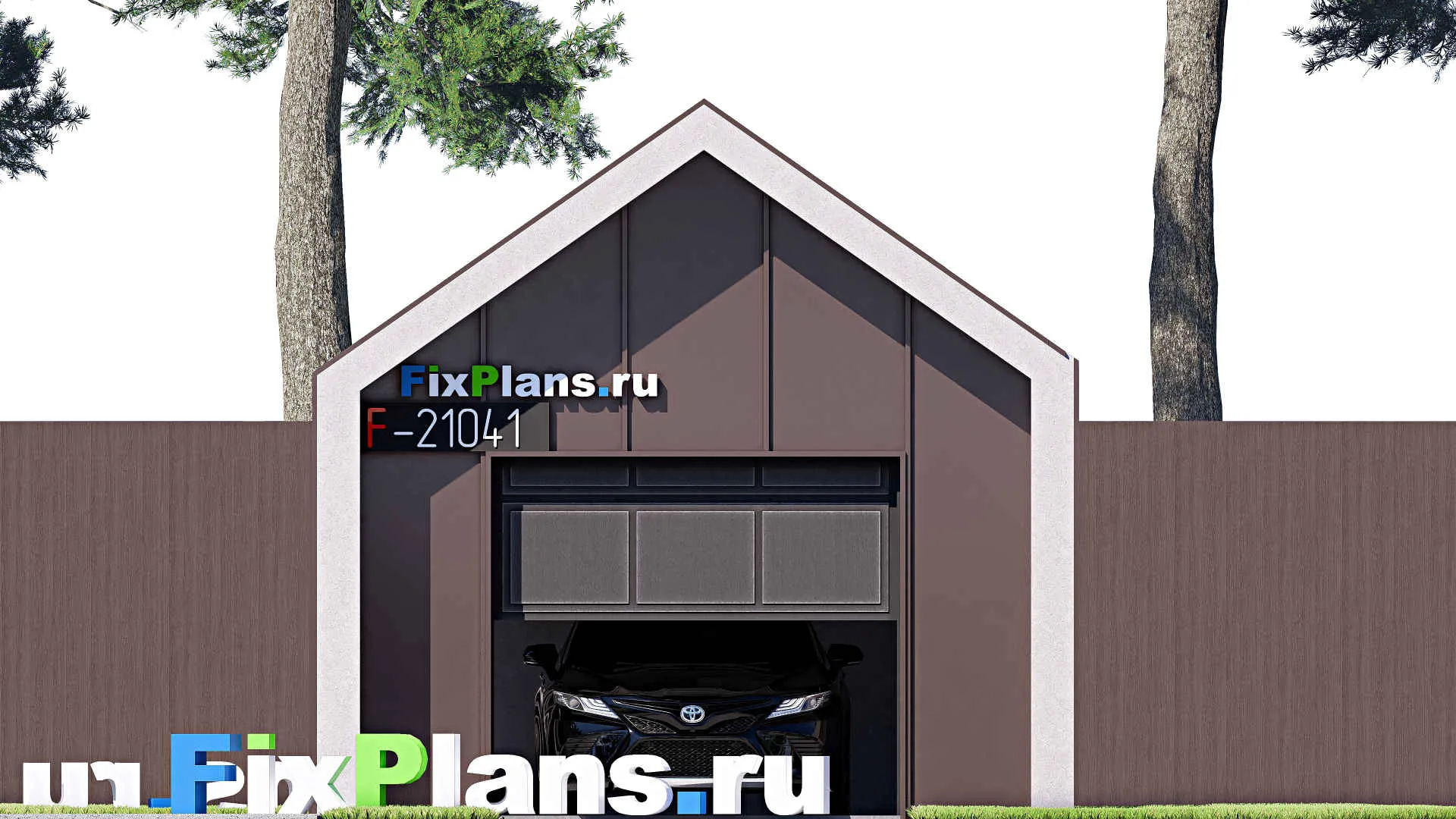 F-21041 - Проект гаража 5 на 8, площадью 30 м² на 1 машиноместо