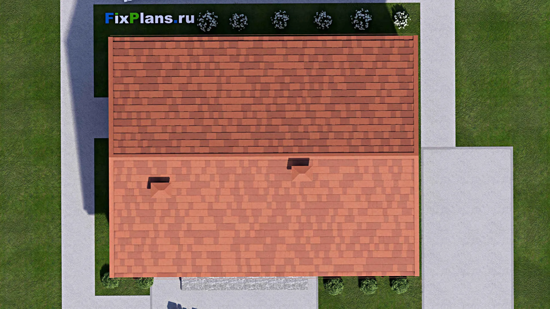 F-13787 - Проект одноэтажного дома 11 на 13, площадью 100 м² с 3 спальнями