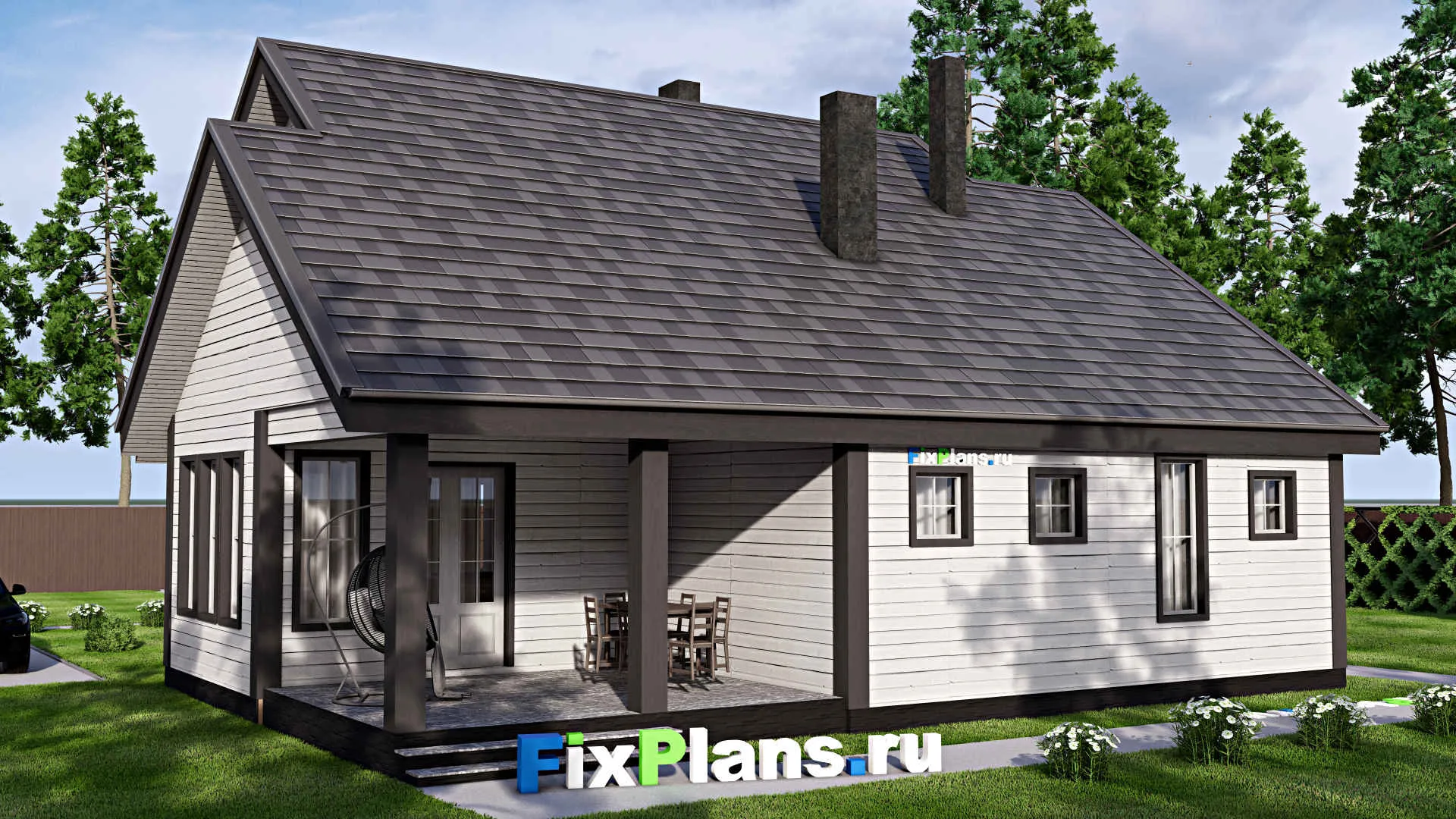 F-16424 - Проект одноэтажного дома 14 на 16, площадью 160 м² с 2 спальнями