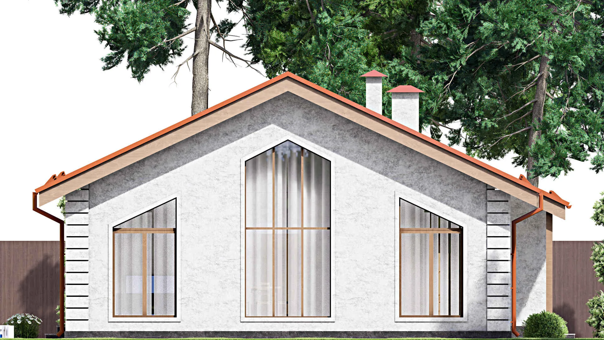 F-13445 - Проект одноэтажного дома 12 на 13, площадью 100 м² с 3 спальнями