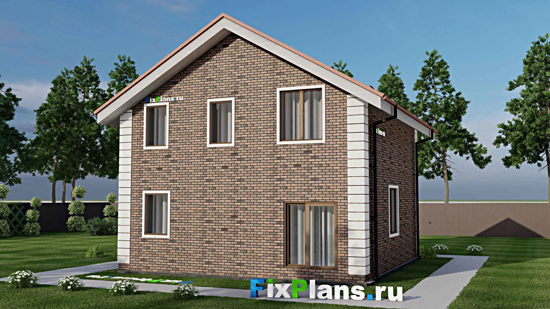 F-12374 - Проект дома с мансардой 9 на 9, площадью 120 м² с 3 спальнями