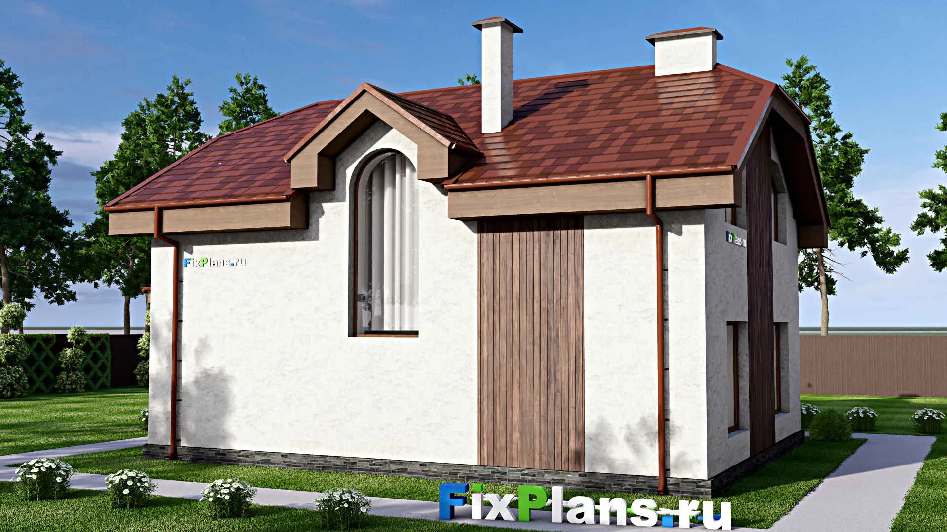 F-13409 - Проект дома с мансардой 11 на 14, площадью 150 м² с 5 спальнями