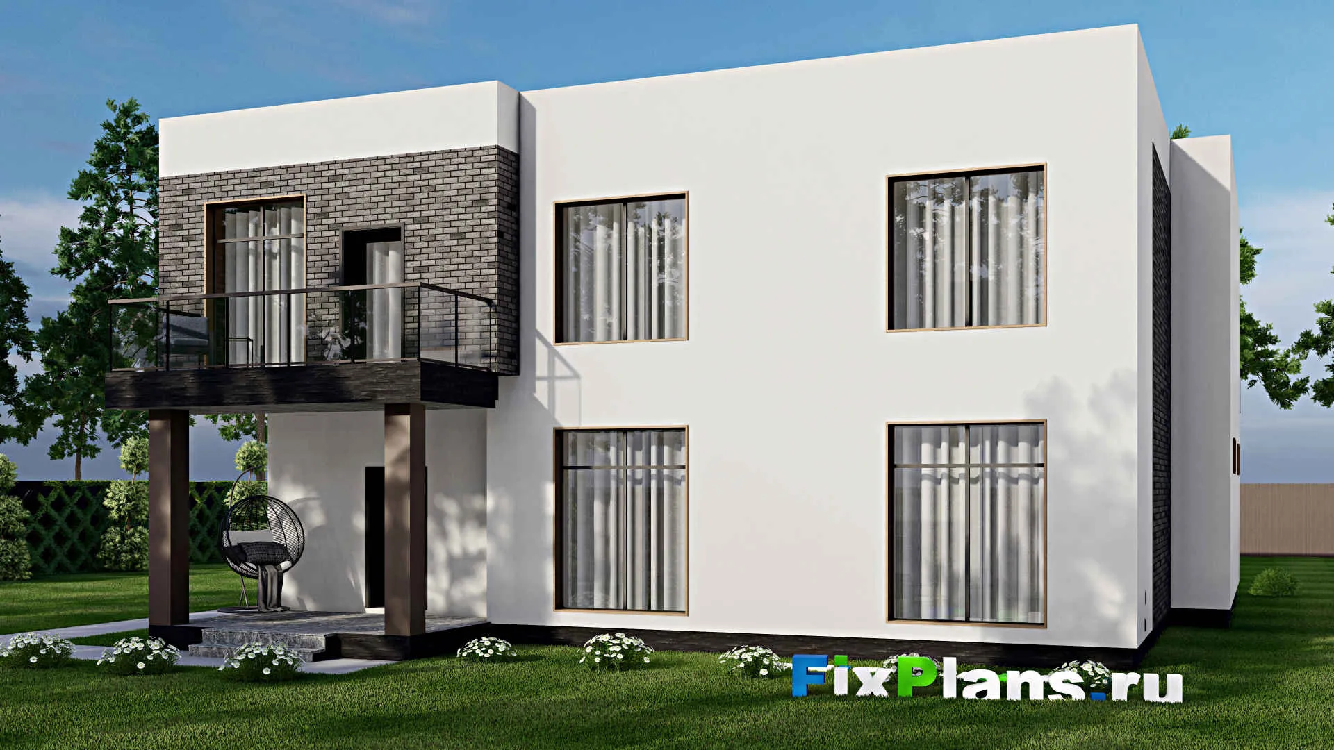 F-11888 - Проект двухэтажного дома 15 на 17, площадью 300 м² с 3 спальнями