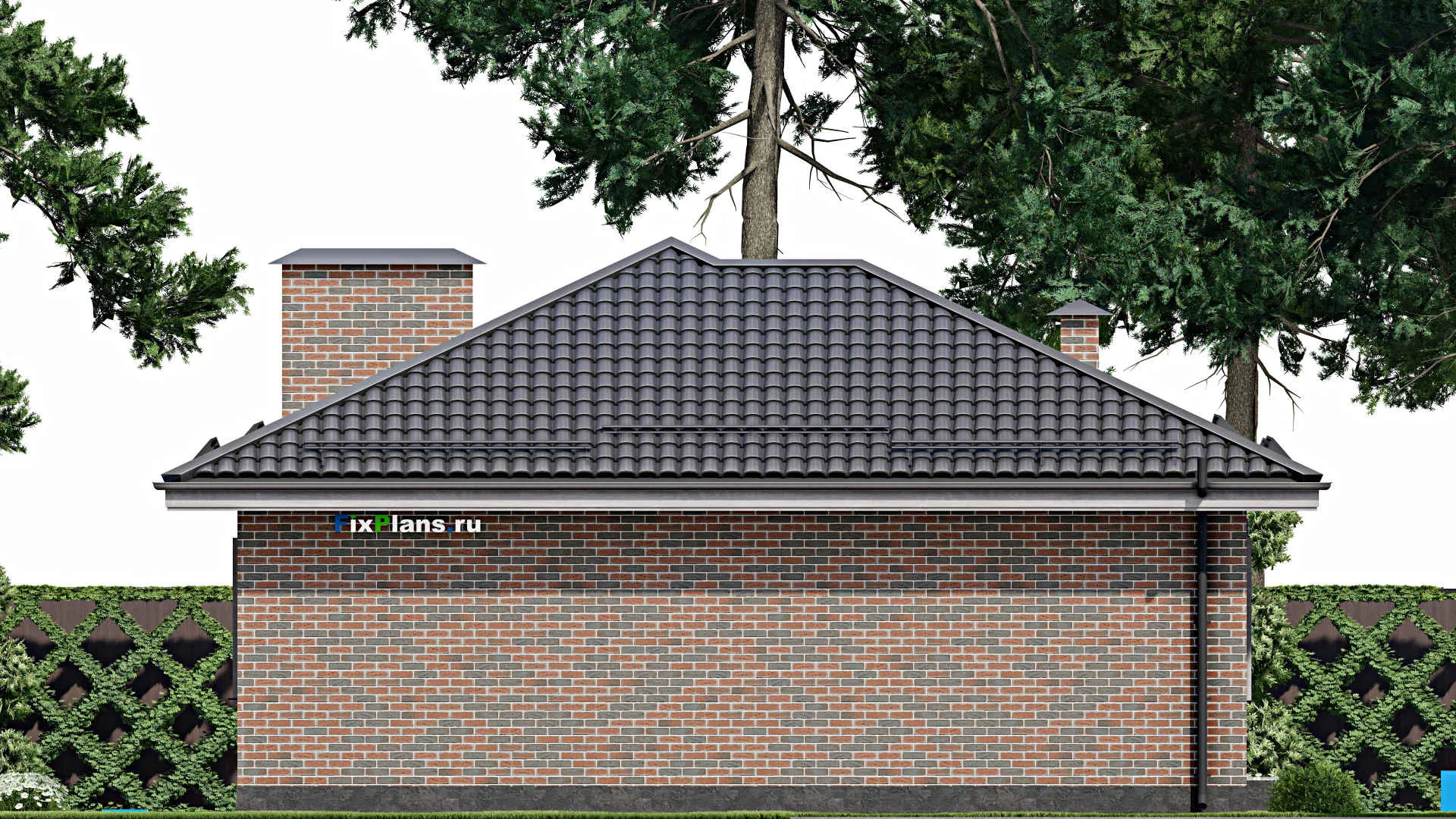 F-4472 - Проект одноэтажного дома 11 на 16, площадью 120 м² с террасой и 3 спальнями