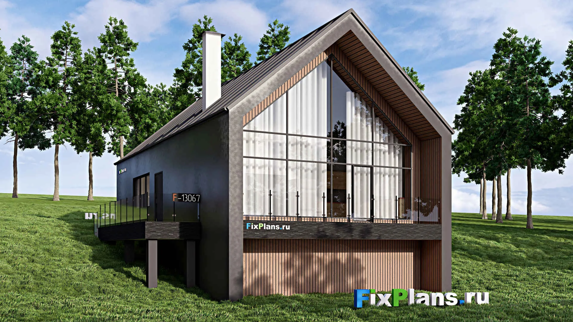 F-13067 - Проект бани 11 на 15, площадью 110 м² с санузлом и спальней