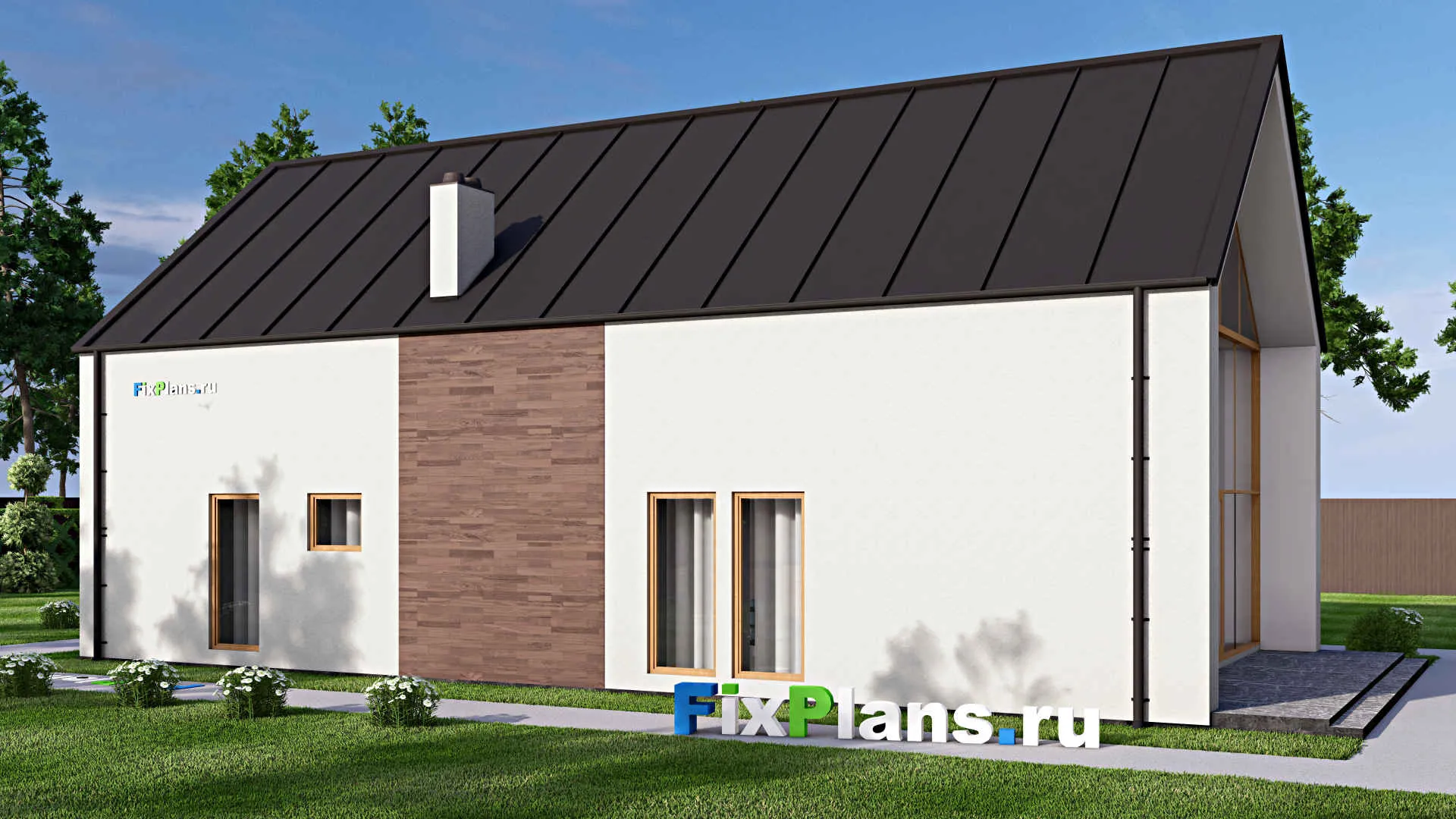 F-16064 - Проект дома с мансардой 10 на 17, площадью 170 м² с террасой и 3 спальнями