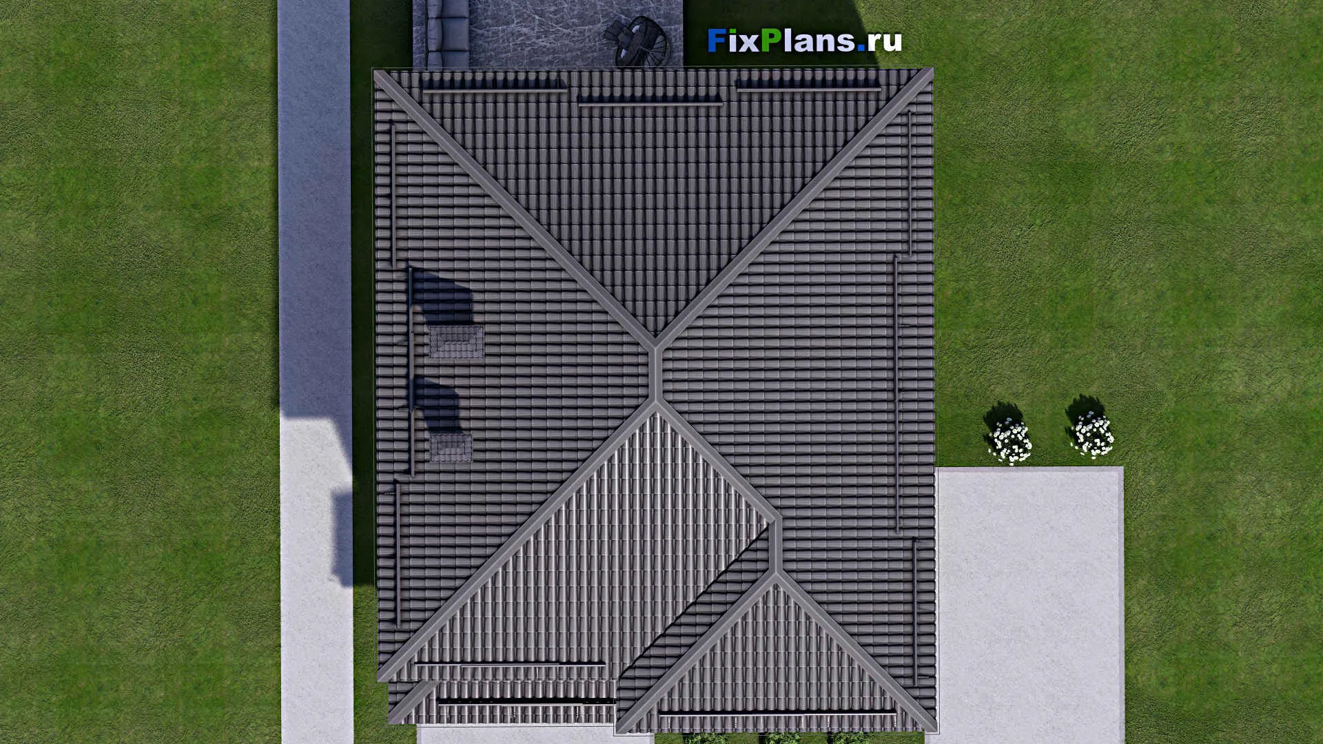 F-12734 - Проект двухэтажного дома 10 на 16, площадью 200 м² с террасой и 4 спальнями