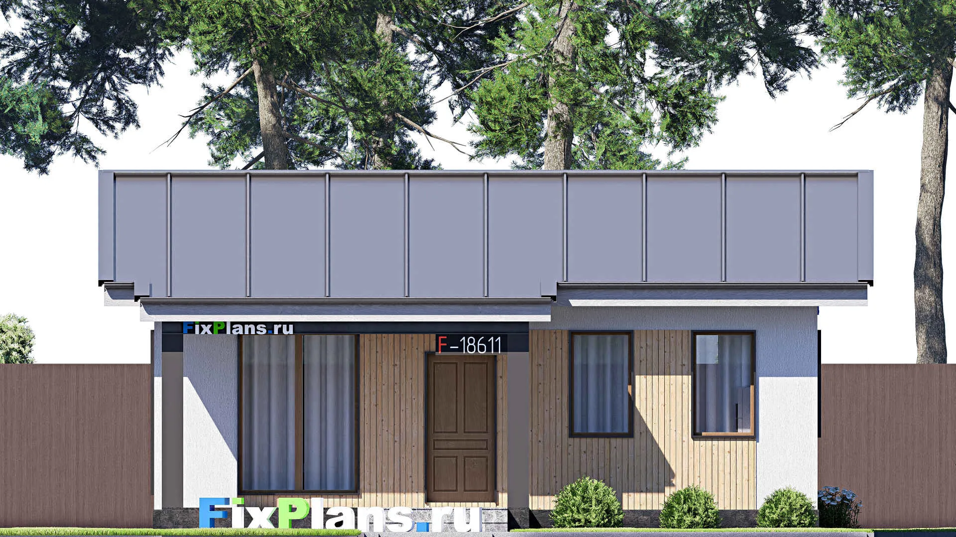 F-18611 - Проект одноэтажного дома 8 на 10, площадью 50 м² с 2 спальнями