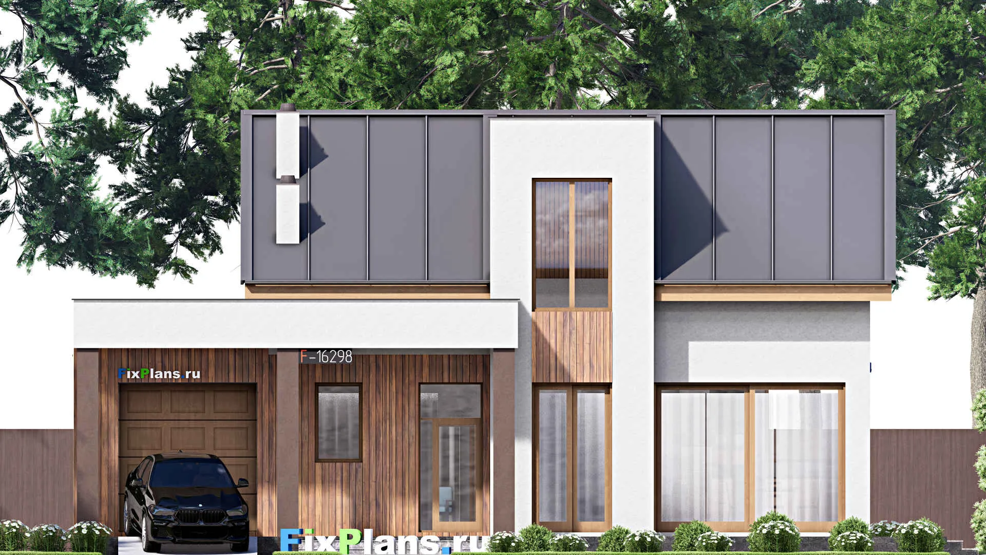 F-16298 - Проект дома с мансардой 10 на 17, площадью 190 м² с 3 спальнями