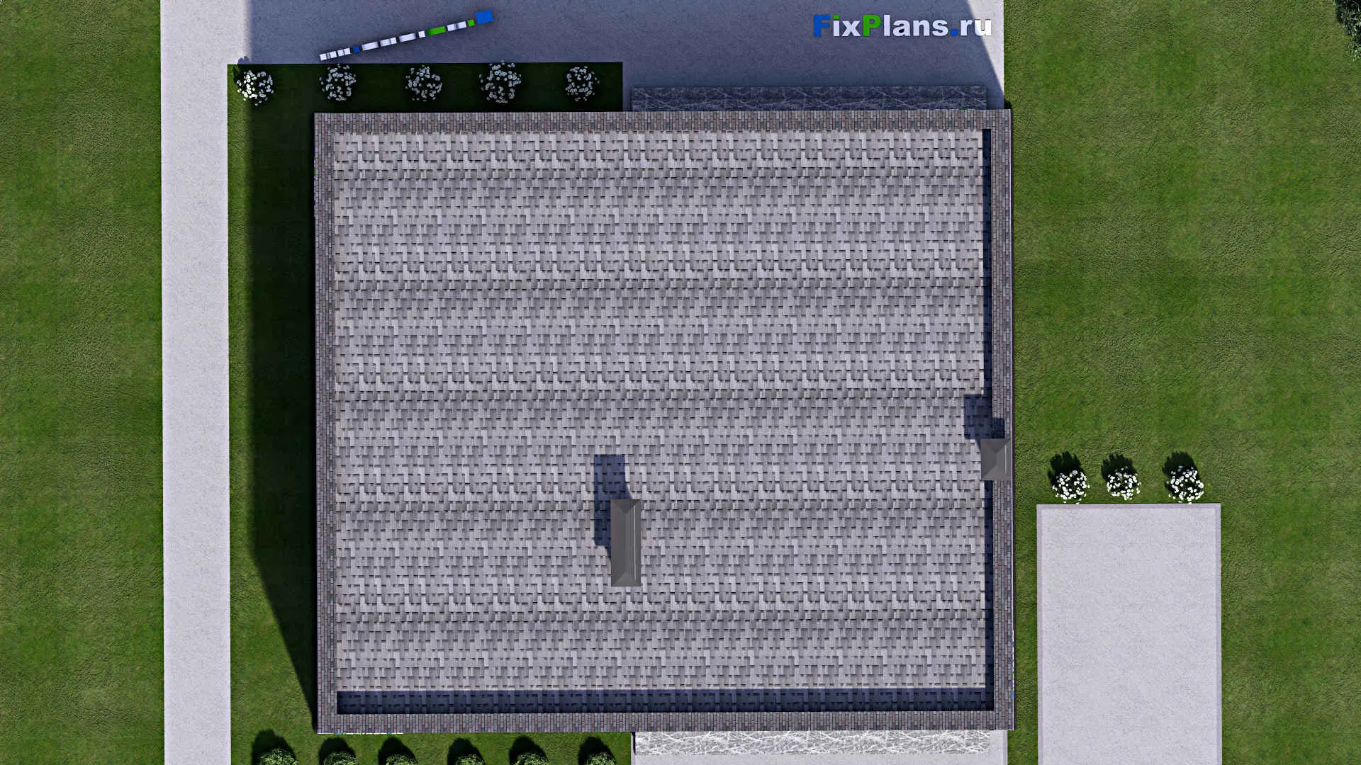 F-14606 - Проект одноэтажного дома 15 на 16, площадью 190 м² с террасой и 3 спальнями