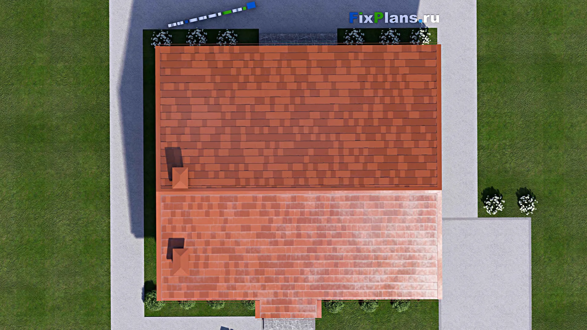 F-14165 - Проект одноэтажного дома 12 на 12, площадью 100 м² с террасой и 2 спальнями