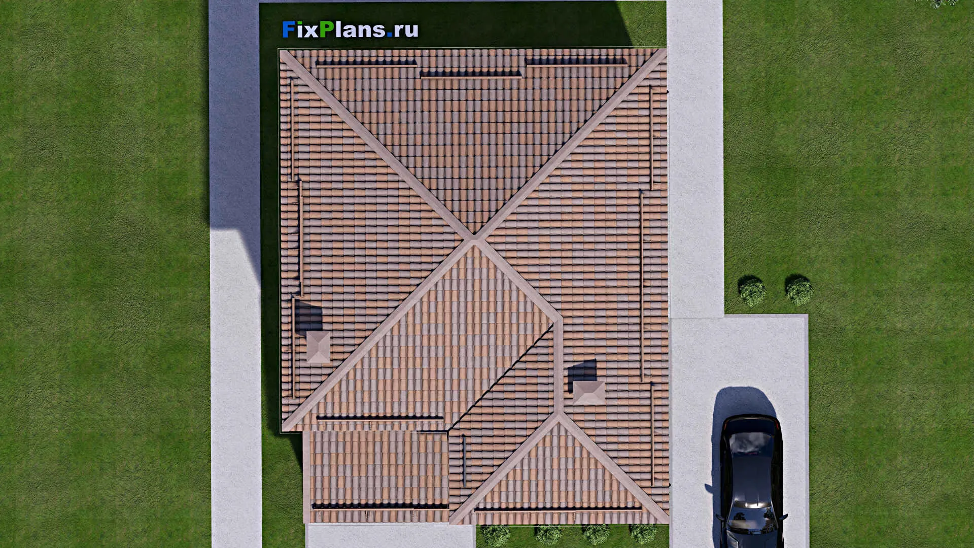 F-12509 - Проект двухэтажного дома 11 на 13, площадью 180 м² с 3 спальнями