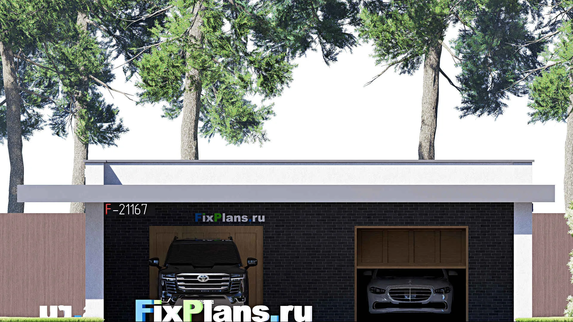 F-21167 - Проект гаража 10 на 13, площадью 60 м² на 2 машиноместа