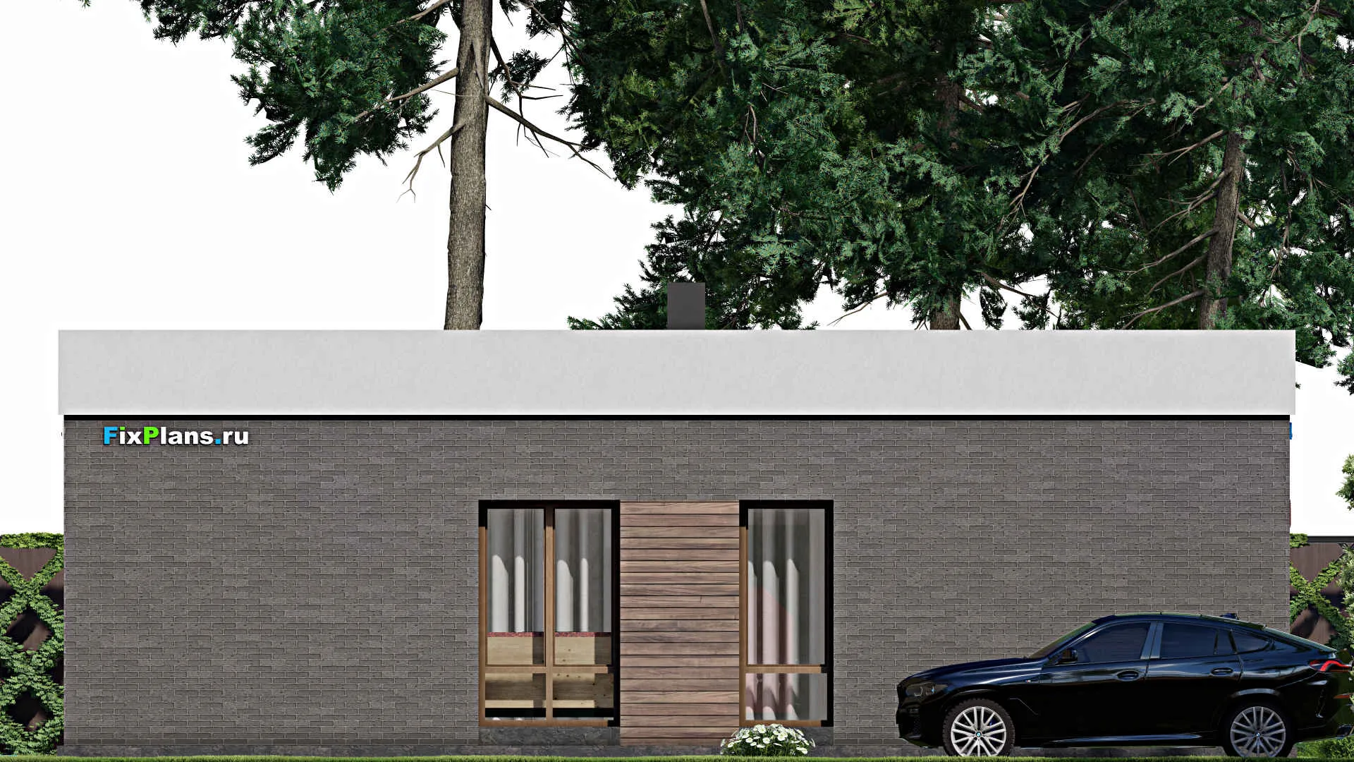 F-7811 - Проект одноэтажного дома 11 на 13, площадью 120 м² с 3 спальнями
