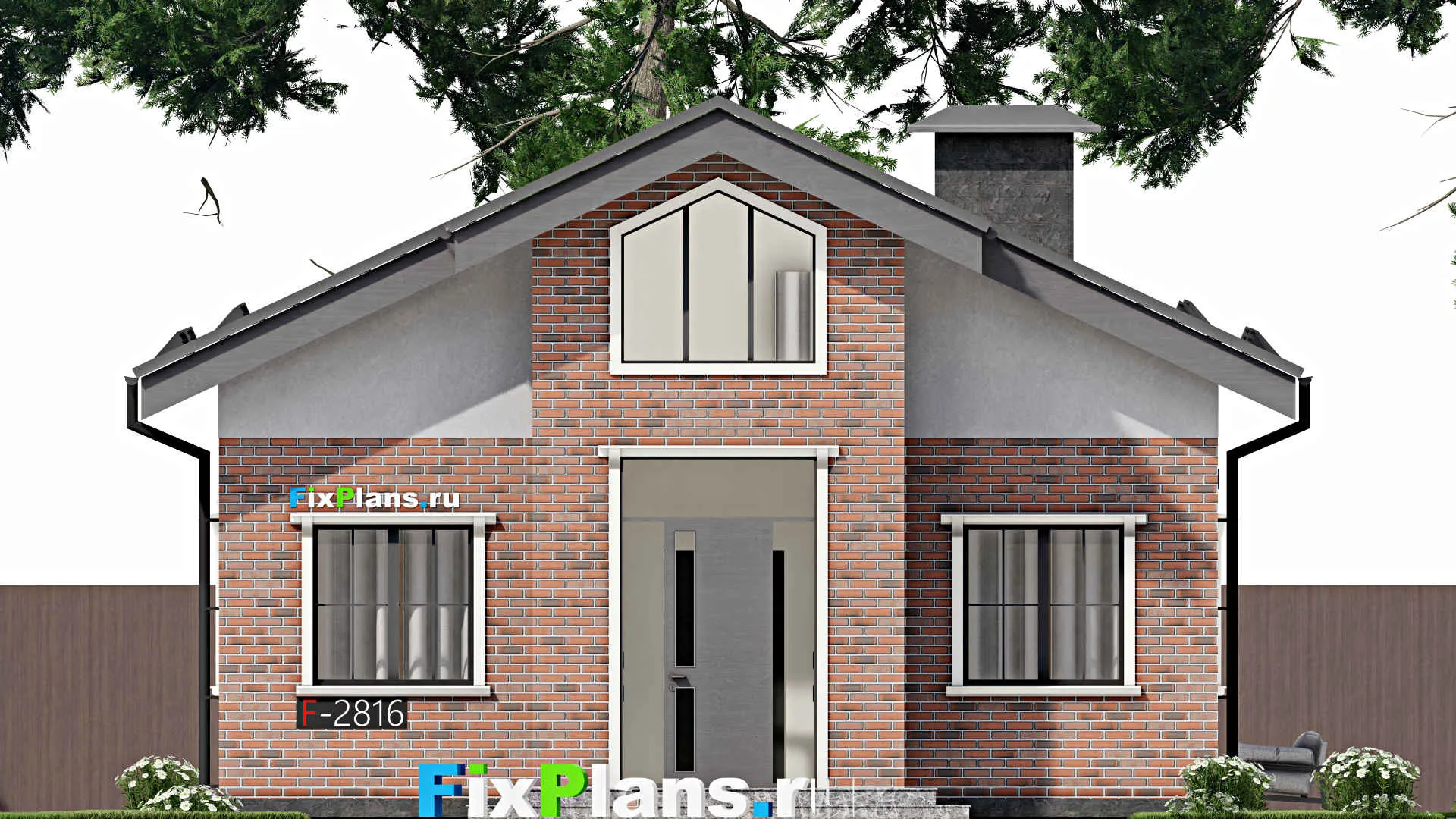 F-2816 - Проект одноэтажного дома 9 на 18, площадью 140 м² с террасой и 3 спальнями