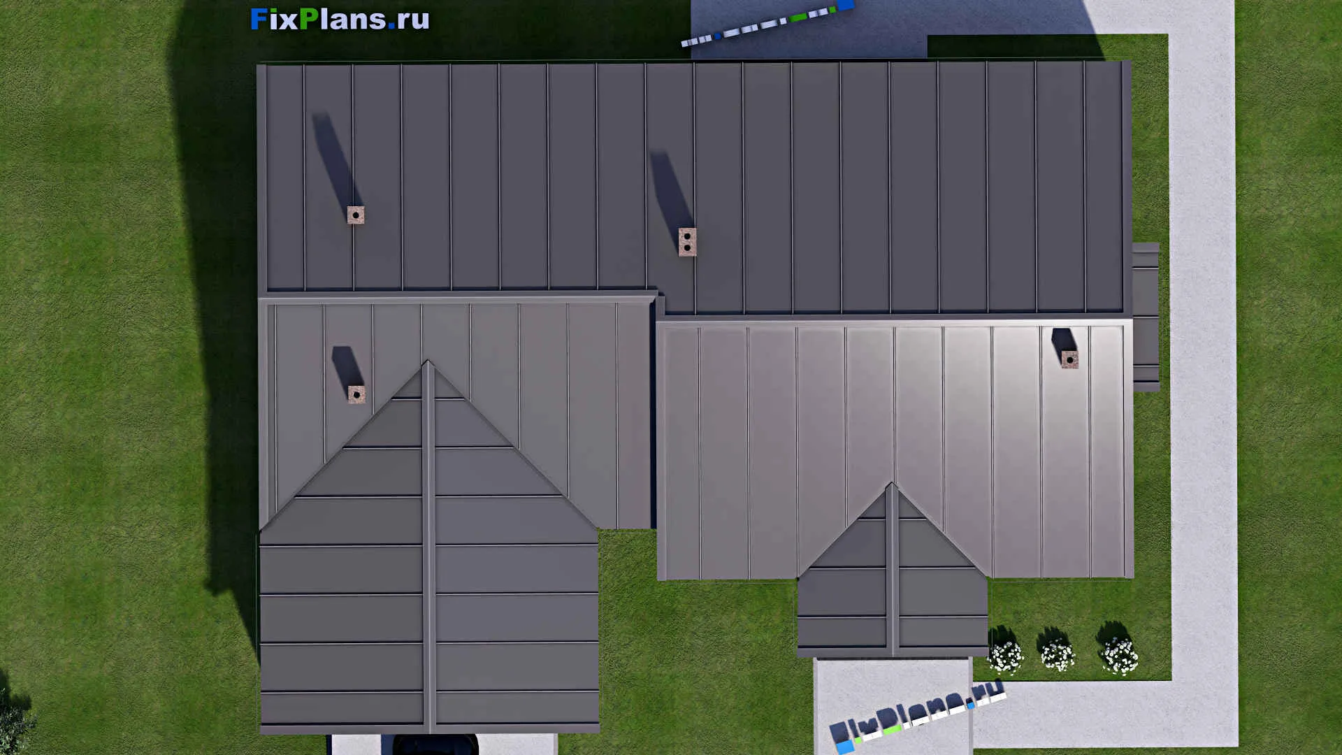 F-16397 - Проект одноэтажного дома 15 на 20, площадью 200 м² с 3 спальнями